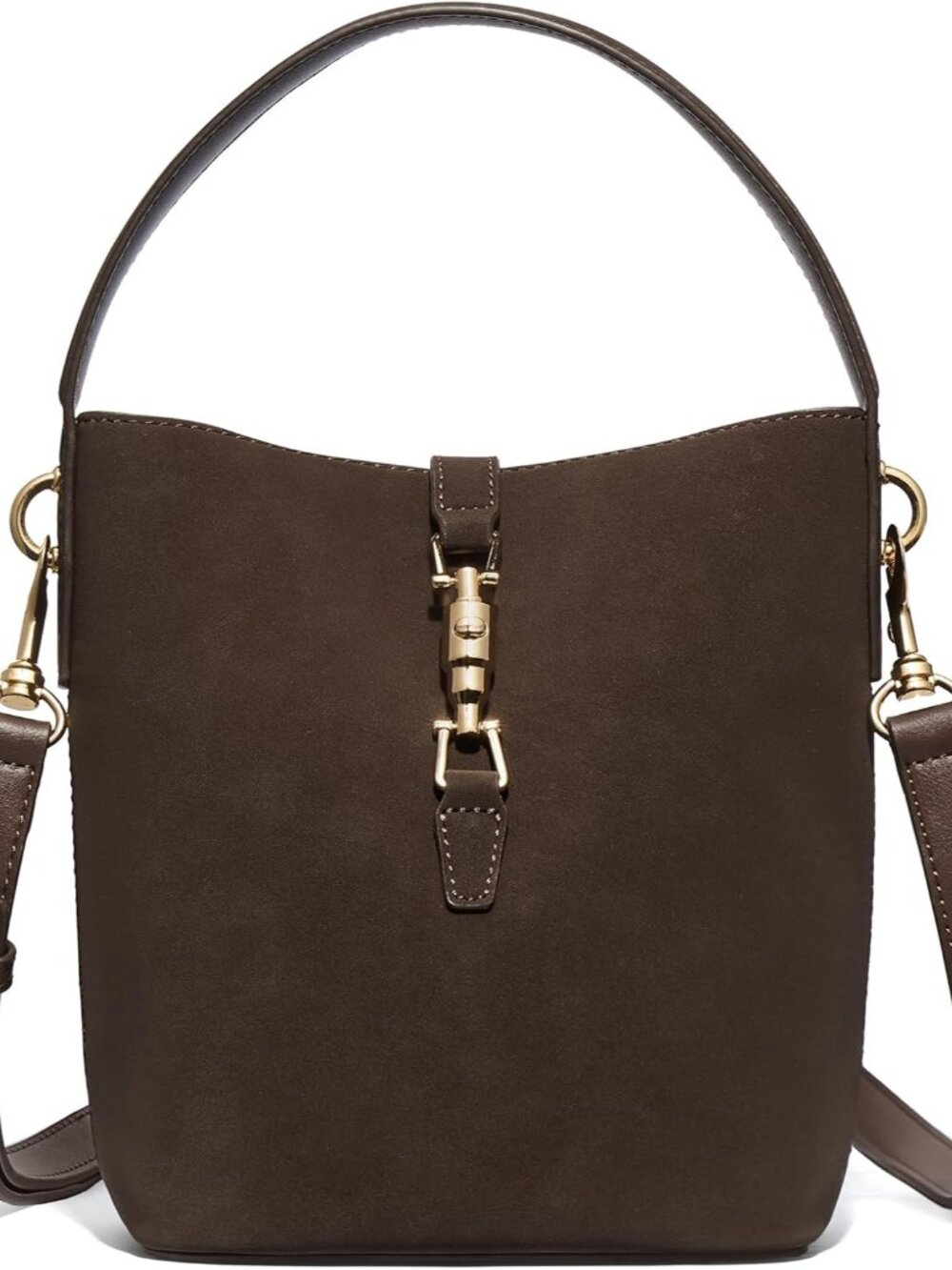 Small Bucket Bag for Women Crossbody Bags Trendy Vegan Leather Shoulder Purses D